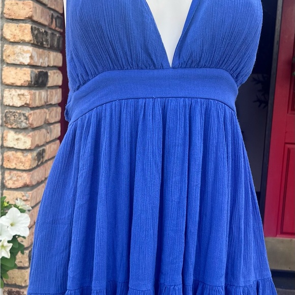 Lovely Day Cobalt Blue Halter Dress - Picture 2 of 5
